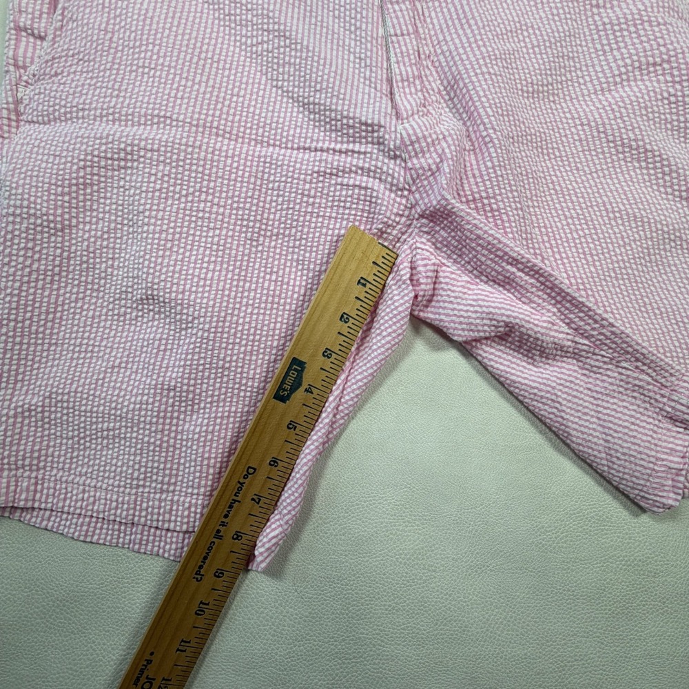Castaway Nantucket Island Mens 34 Pink White Seersucker Striped Chino Shorts - Picture 7 of 10